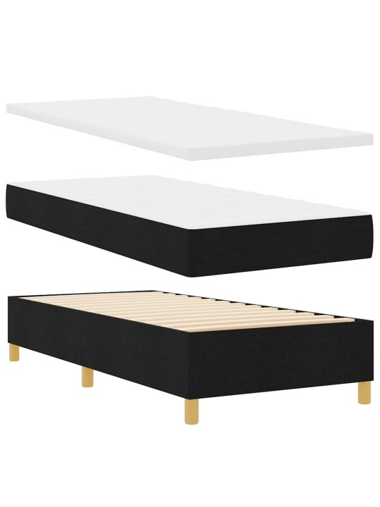 Kontinentaalvoodi madratsi ja peatsiga must 100 x 200 cm kangas