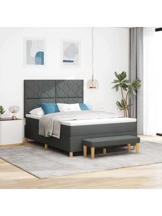 Kontinentaalvoodi madratsiga tumehall 140 x 200 cm kangas