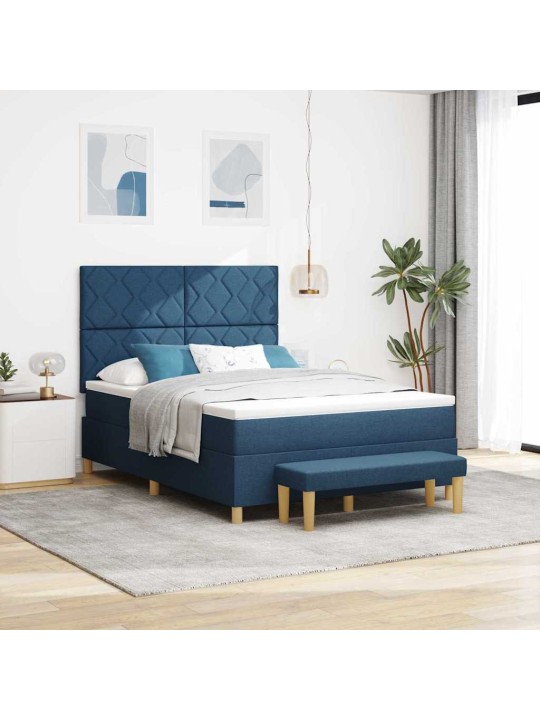 Kontinentaalvoodi madratsi ja peatsiga sinine 140 x 200 cm kangas