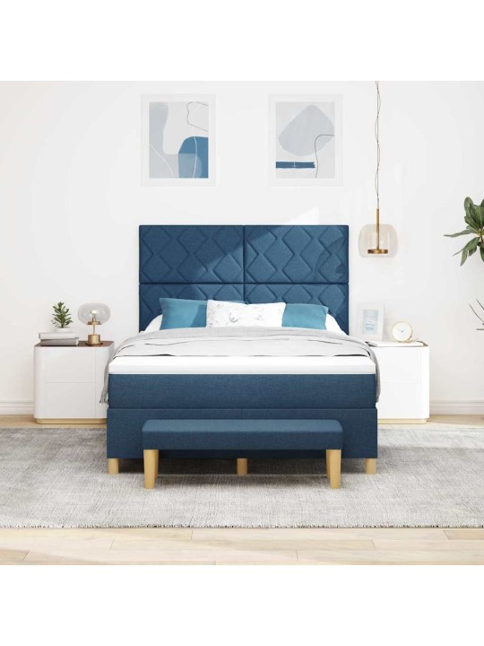 Kontinentaalvoodi madratsi ja peatsiga sinine 140 x 200 cm kangas