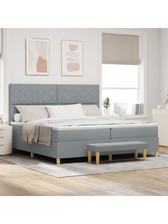 Kontinentaalvoodi madratsiga helehall 200 x 200 cm kangas