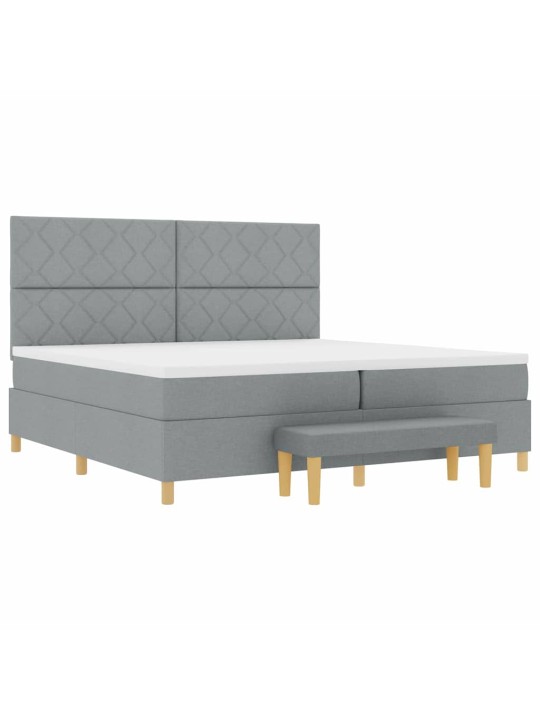 Kontinentaalvoodi madratsiga helehall 200 x 200 cm kangas