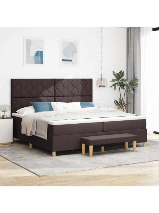 Kontinentaalvoodi madratsiga tume pruun 200 x 200 cm kangas