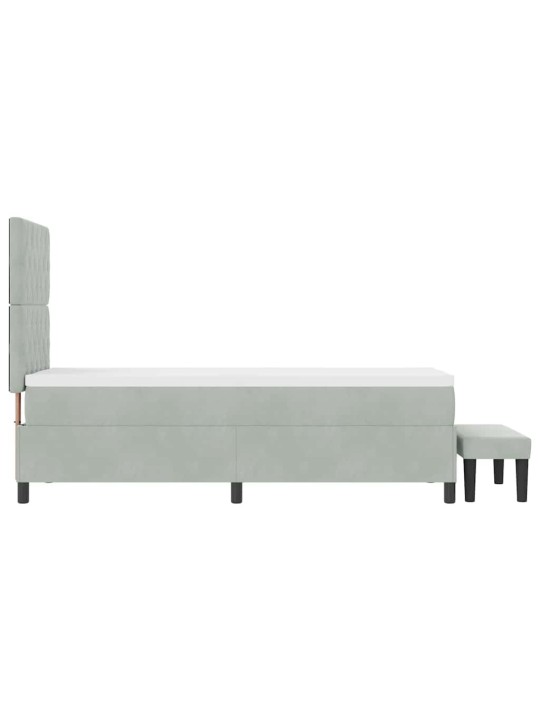 Kontinentaalvoodi madratsi ja peatsiga helehall 80 x 200 cm samet