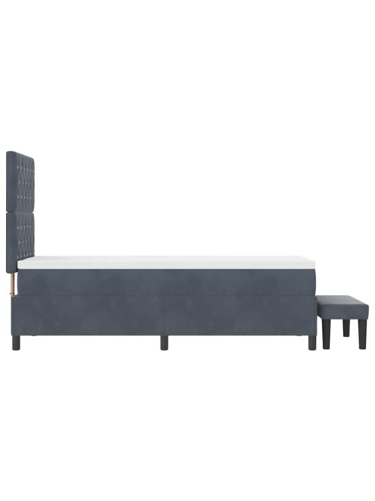 Kontinentaalvoodi madratsi ja peatsiga tumehall 80 x 200 cm samet