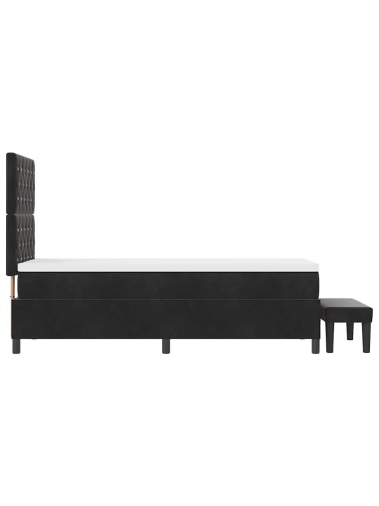 Kontinentaalvoodi madratsi ja peatsiga must 80 x 200 cm samet