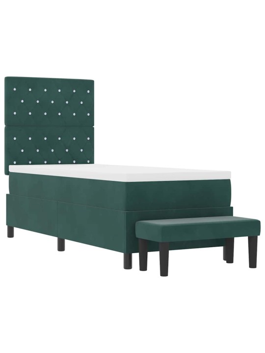 Kontinentaalvoodi madratsiga tume rohelise 80 x 200 cm samet