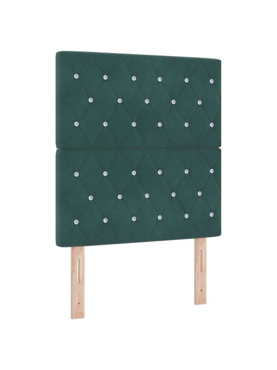 Kontinentaalvoodi madratsiga tume rohelise 80 x 200 cm samet