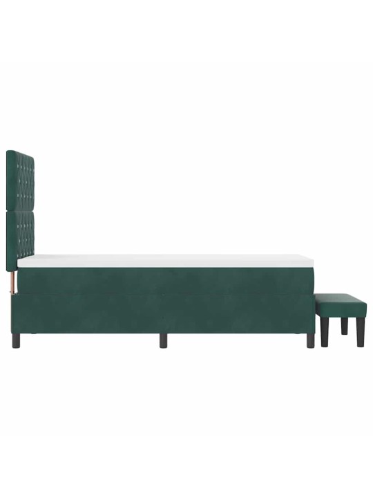 Kontinentaalvoodi madratsiga tume rohelise 80 x 200 cm samet