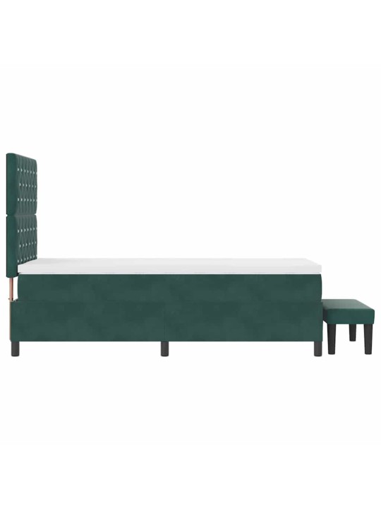 Kontinentaalvoodi madratsiga tume rohelise 90 x 190 cm samet