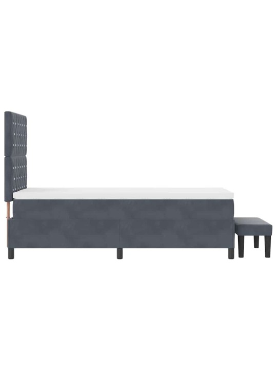 Kontinentaalvoodi madratsi ja peatsiga tumehall 100 x 200 cm samet