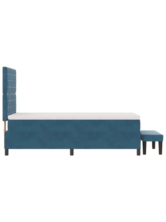 Kontinentaalvoodi madratsiga tumesinine 100 x 200 cm samet
