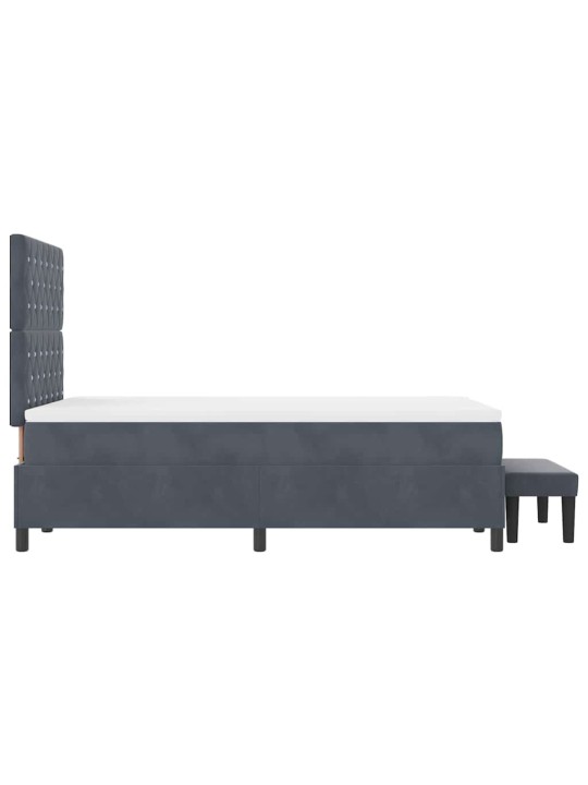 Kontinentaalvoodi madratsi ja peatsiga tumehall 120 x 200 cm samet