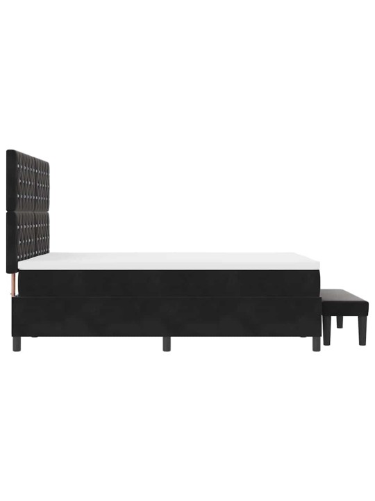 Kontinentaalvoodi madratsi ja peatsiga must 140 x 190 cm samet