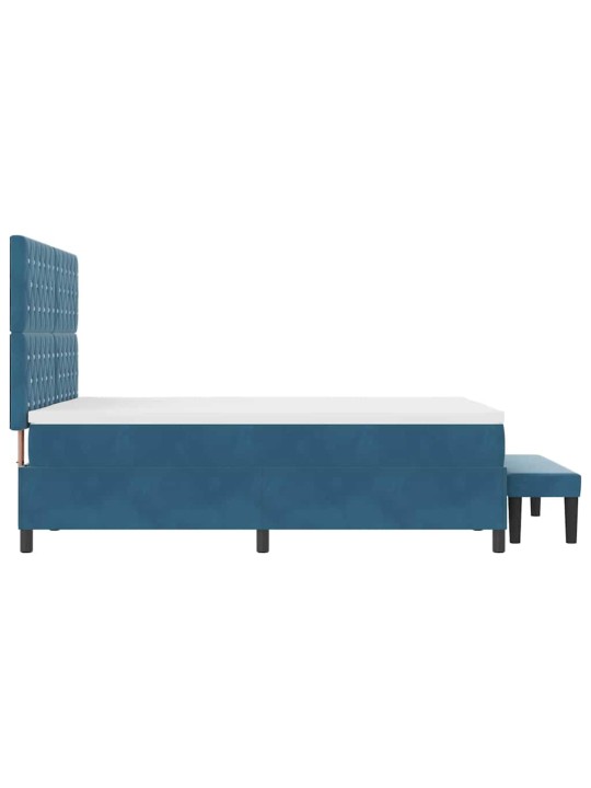 Kontinentaalvoodi madratsiga tumesinine 140 x 190 cm samet