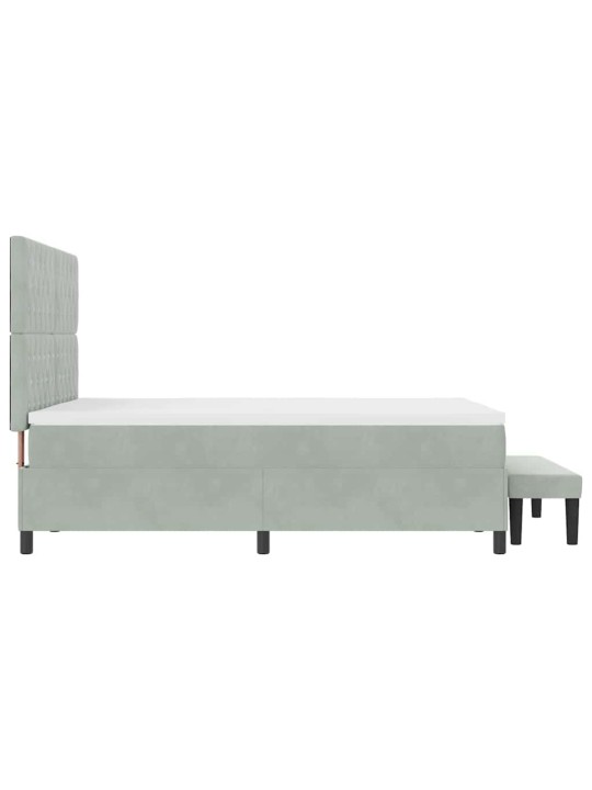 Kontinentaalvoodi madratsi ja peatsiga helehall 140 x 200 cm samet