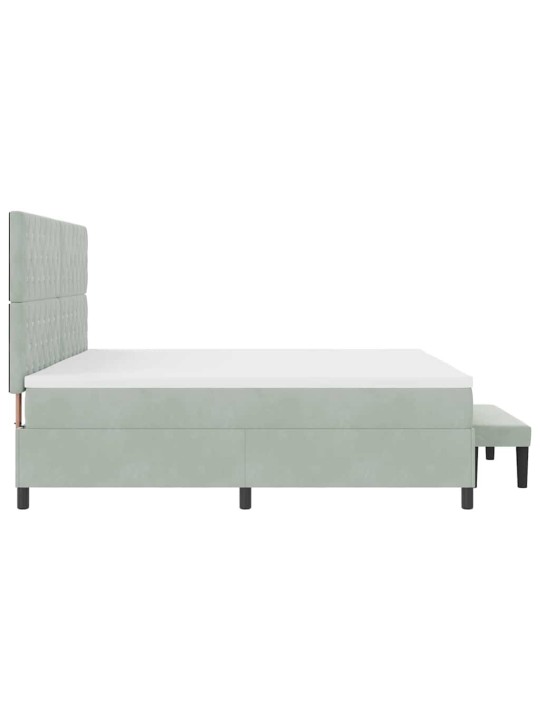 Kontinentaalvoodi madratsi ja peatsiga helehall 200 x 200 cm samet