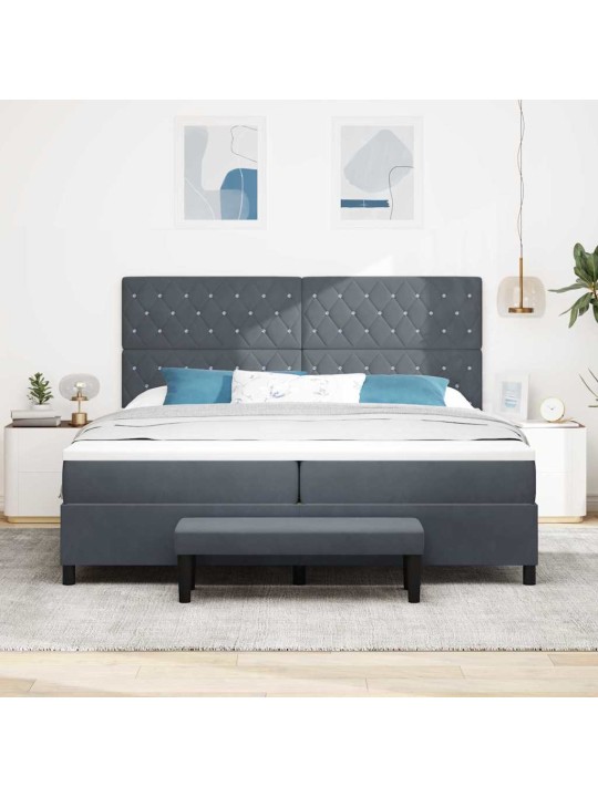 Kontinentaalvoodi madratsi ja peatsiga tumehall 200 x 200 cm samet