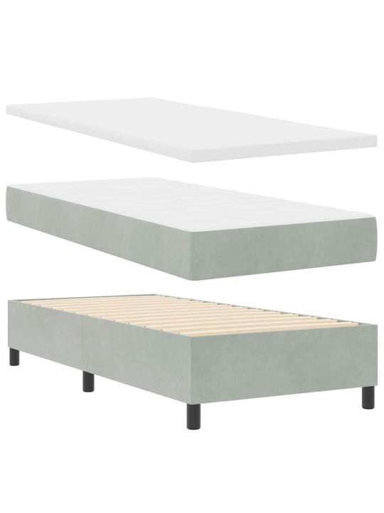Kontinentaalvoodi madratsi ja peatsiga helehall 80 x 200 cm samet