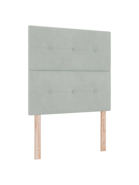 Kontinentaalvoodi madratsi ja peatsiga helehall 80 x 200 cm samet