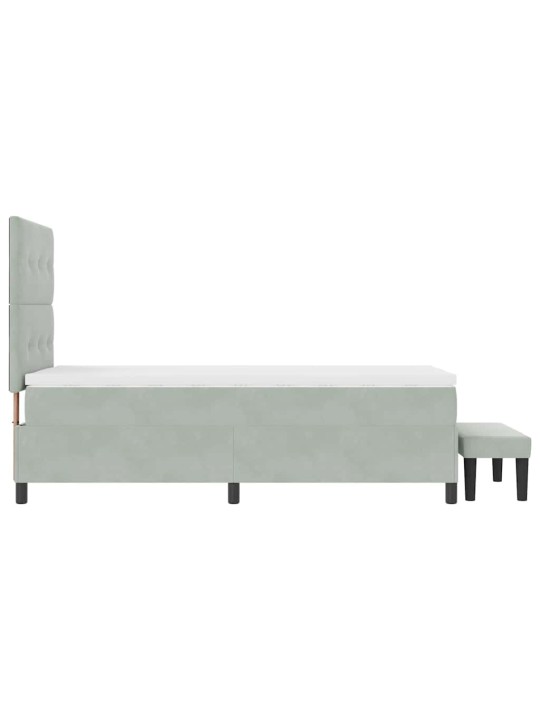 Kontinentaalvoodi madratsi ja peatsiga helehall 80 x 200 cm samet