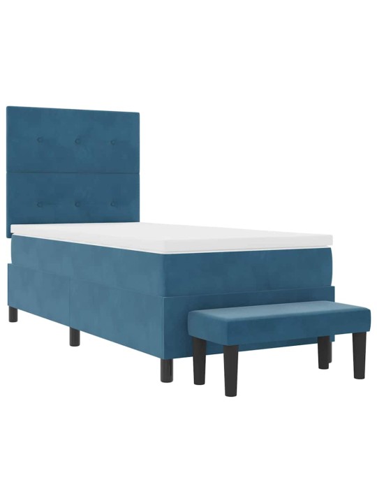 Kontinentaalvoodi madratsiga tumesinine 90 x 190 cm samet