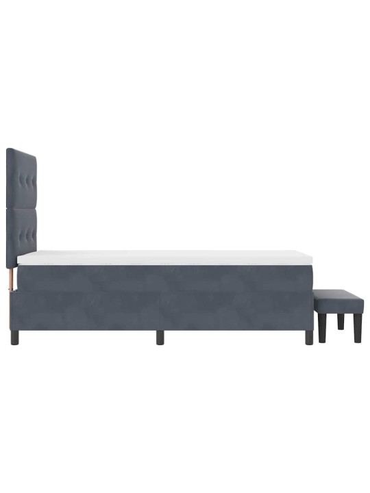 Kontinentaalvoodi madratsi ja peatsiga tumehall 100 x 200 cm samet