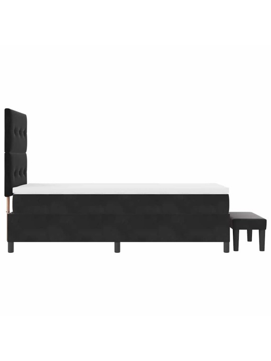 Kontinentaalvoodi madratsi ja peatsiga must 100 x 200 cm samet