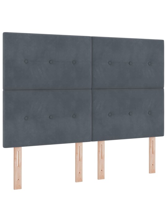 Kontinentaalvoodi madratsi ja peatsiga tumehall 140 x 190 cm samet