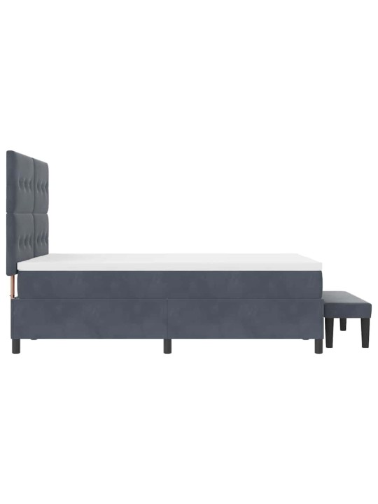 Kontinentaalvoodi madratsi ja peatsiga tumehall 140 x 190 cm samet