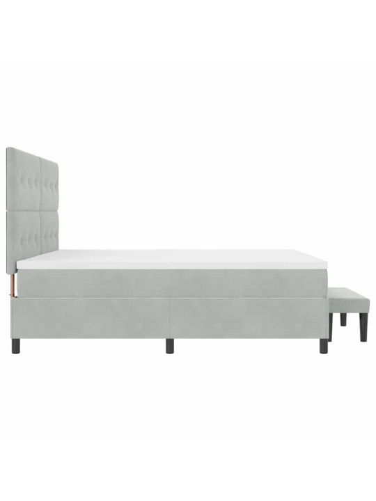 Kontinentaalvoodi madratsi ja peatsiga helehall 200 x 200 cm samet