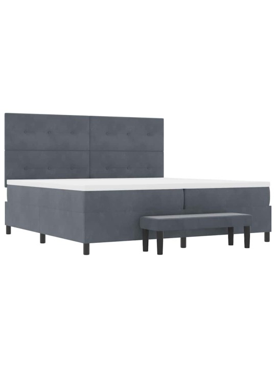 Kontinentaalvoodi madratsi ja peatsiga tumehall 200 x 200 cm samet