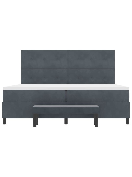 Kontinentaalvoodi madratsi ja peatsiga tumehall 200 x 200 cm samet