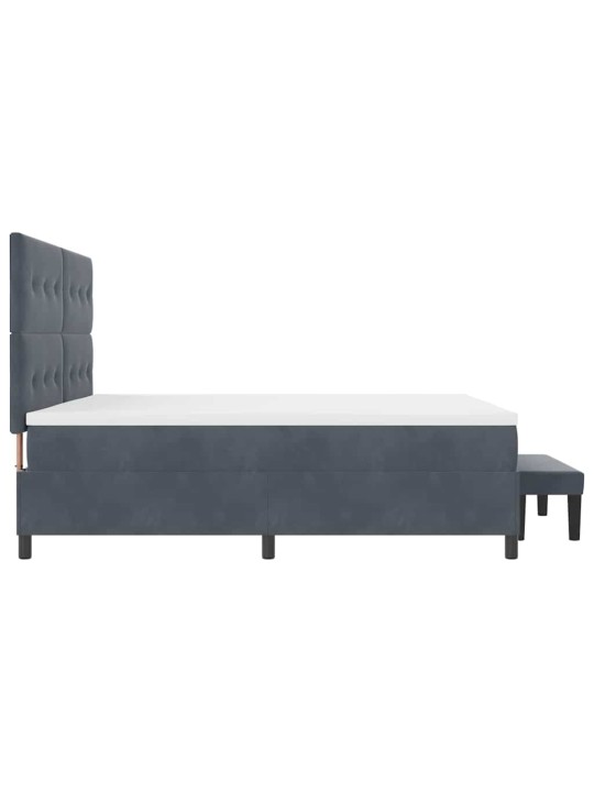 Kontinentaalvoodi madratsi ja peatsiga tumehall 200 x 200 cm samet