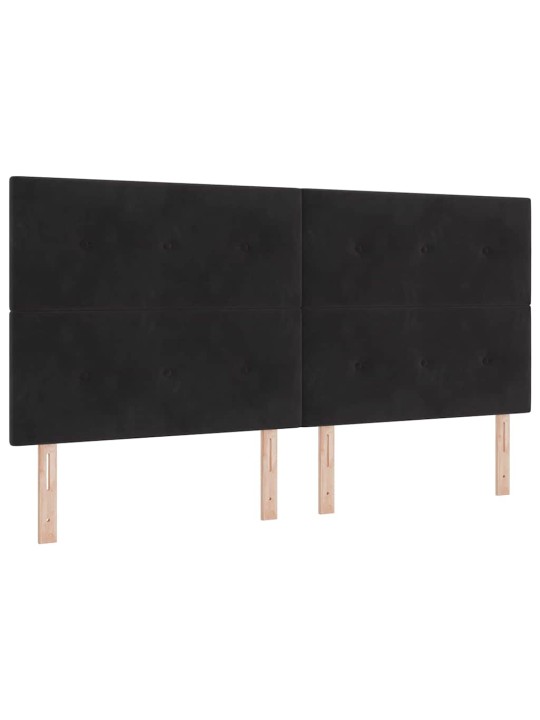 Kontinentaalvoodi madratsi ja peatsiga must 200 x 200 cm samet