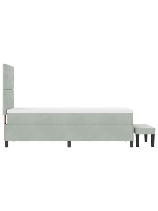 Kontinentaalvoodi madratsi ja peatsiga helehall 80 x 200 cm samet