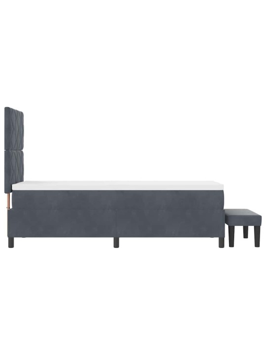 Kontinentaalvoodi madratsi ja peatsiga tumehall 80 x 200 cm samet