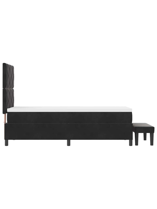 Kontinentaalvoodi madratsi ja peatsiga must 80 x 200 cm samet
