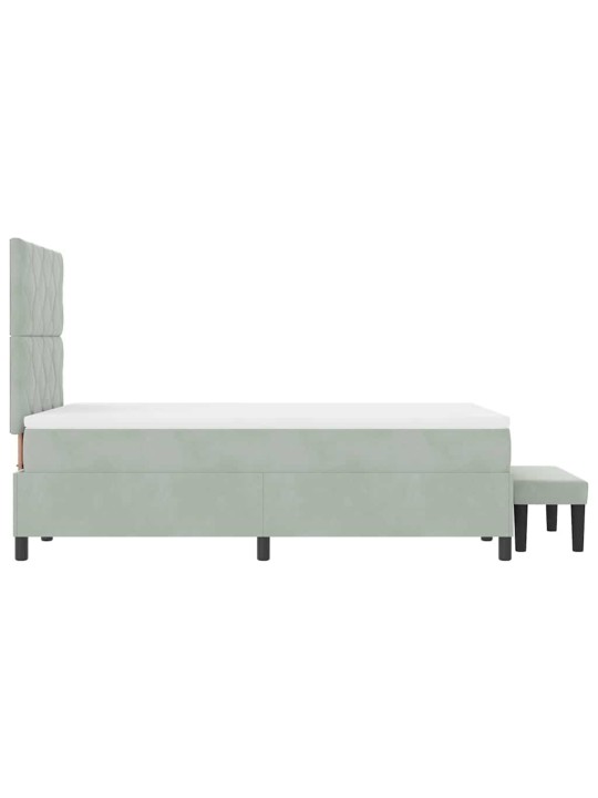 Kontinentaalvoodi madratsi ja peatsiga helehall 120 x 200 cm samet