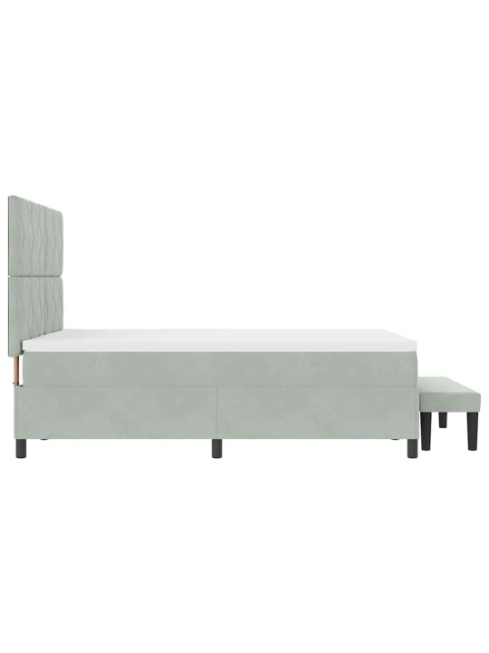 Kontinentaalvoodi madratsi ja peatsiga helehall 140 x 190 cm samet