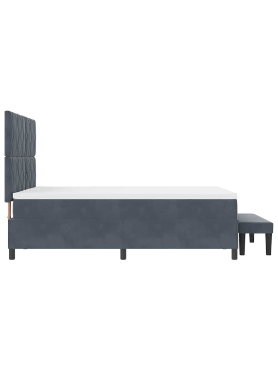 Kontinentaalvoodi madratsi ja peatsiga tumehall 140 x 190 cm samet