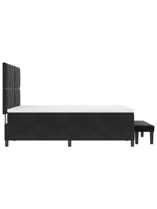 Kontinentaalvoodi madratsi ja peatsiga must 140 x 190 cm samet