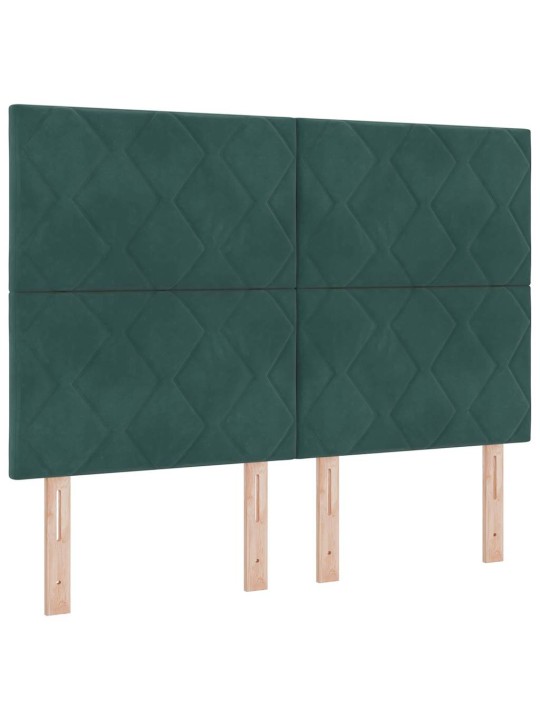 Kontinentaalvoodi madratsiga tume rohelise 140 x 190 cm samet