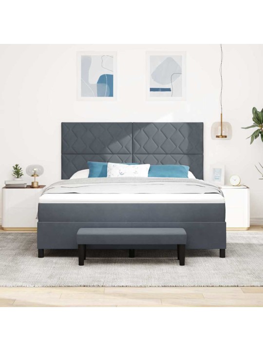 Kontinentaalvoodi madratsi ja peatsiga tumehall 180 x 200 cm samet