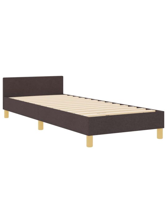 Voodi raam peaga tumepruun 80 x 200 cm kangas