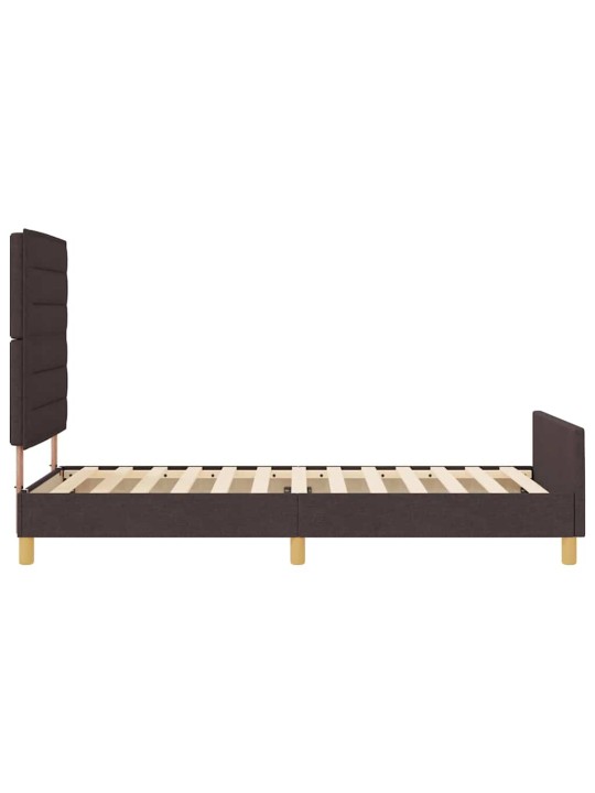 Voodi raam peaga tumepruun 80 x 200 cm kangas