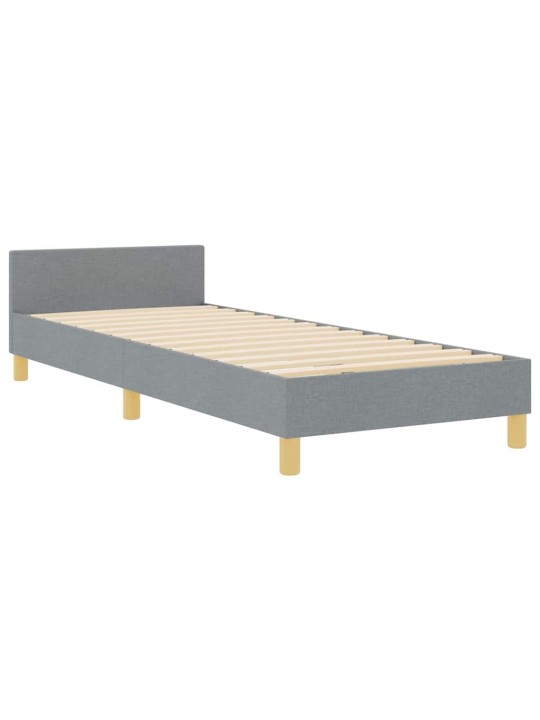 Voodi raam peaga helehall 100 x 200 cm kangas