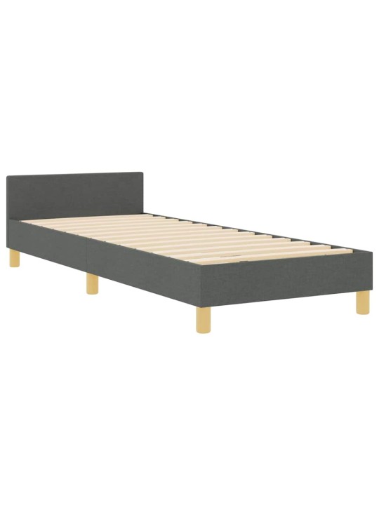 Voodi raam peaga tumehall 100 x 200 cm kangas