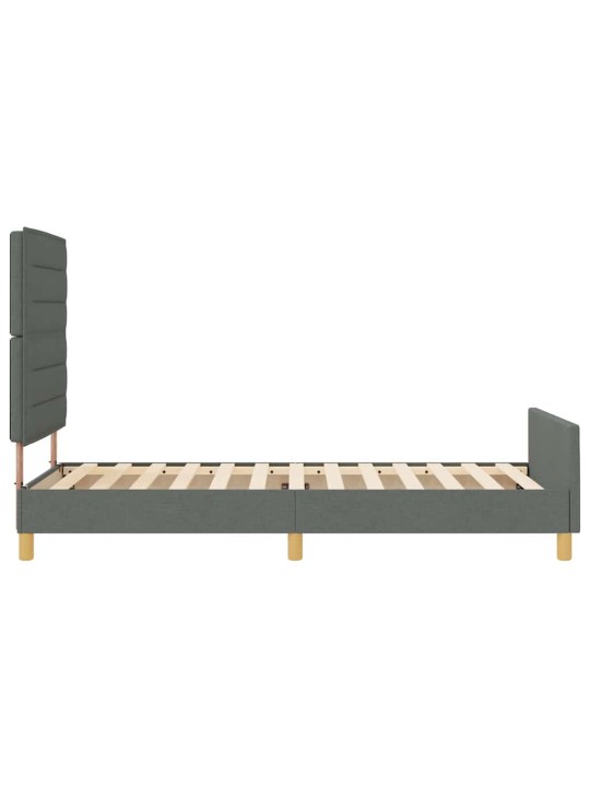 Voodi raam peaga tumehall 100 x 200 cm kangas