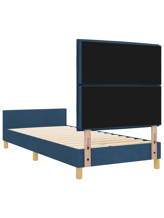 Voodi raam peaga sinine 100 x 200 cm kangas